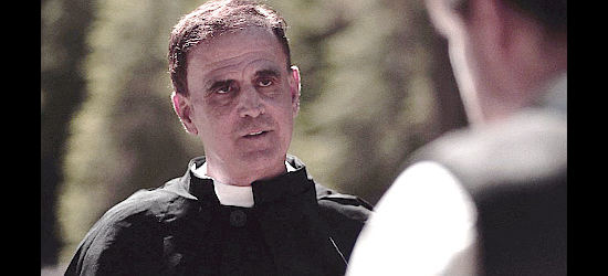 Joseph Camilleri as Father Ramirez, trying to redirect Jericho's path in life in Righteous Blood (2021)