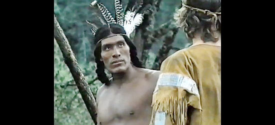 Miguel Angel Fuentes as Big Bear, ready to seek revenge for Horse in Triumphs of a Man Called Horse (1983)