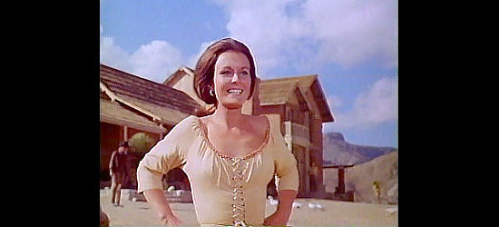 Patricia Aspillaga as Carmelita Starr, wife of ranch foreman Roy in Jory (1973)