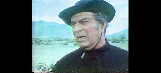 Stephen McNally as Father Juan Salvatierra, skeptical of Kino's reports of peaceful Indians in Mission to Glory (1977)