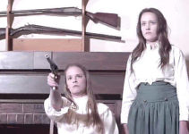 Amy Violette as Liz Harper and Megan Elisabeth Kelly as Nellie take a stand in Showdown at Shelby's Shack (2019)