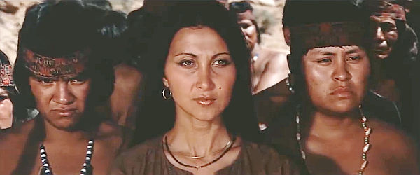 Brenda Venus as Ashkea, the Indian woman who has learned to speak English in Against a Crooked Sky (1975)