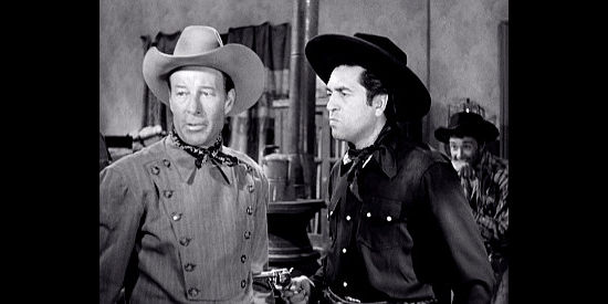 Bill Elliott as Matt Boone and Paul Fierro as Lou Garcia, butting heads for the first time in Waco (1952)