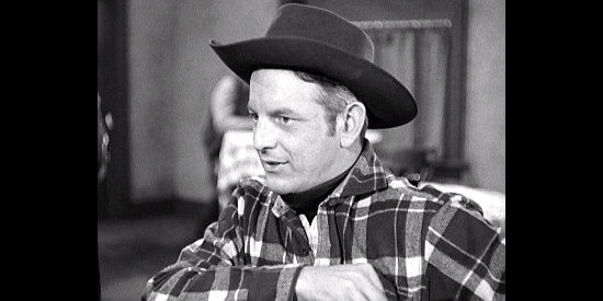 Denver Pyle as Greeley, the man who gambles with counterfeit money in Rebel City (1953)