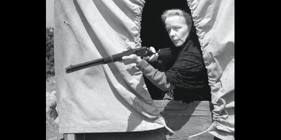 Florence Lake as Grandma Watson, helping keep the prisoners in line in The Maverick (1952)