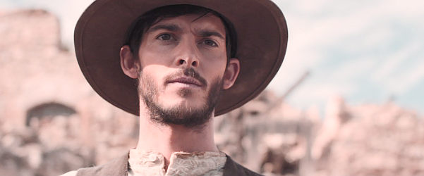 Joshua Dickinson as Alonzo Murrieta, returning to his hometown in Gunfight at Dry River (2021)