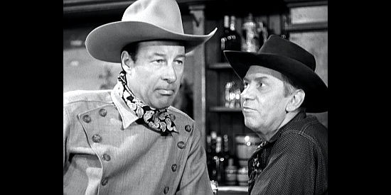 Bill Elliott as Tack Hamlin with Deputy Strummer Jones (Fuzzy Knight) in Vigilante Terror (1953)