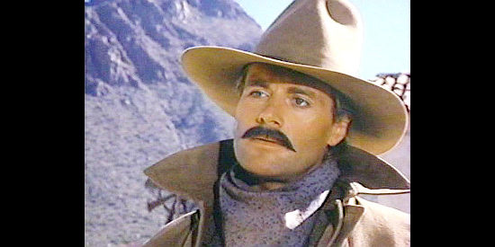 Duncan Regehr as Pat Garrett, an old friend of Billy's with the job of bringing him to justice in Billy the Kid (1989)