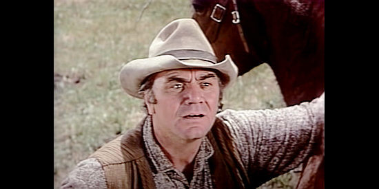 Ernest Borgnine as Sam Paxton, an ex-Confederate forced to rely on a black man's help to find his daughter in The Trackers (1971)