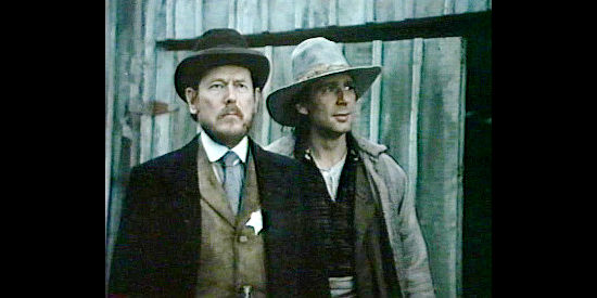Gordon Lightfoot as U.S. Marshal Morrie Nathan with Jacques Hubert as his Indian tracker in Harry Tracy (1982)
