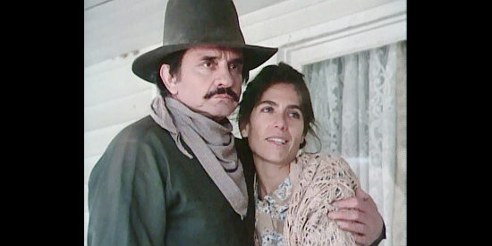 Johnny Cash as Frank James with wife Anna (Gail Young) in The Last Days of Frank and Jesse James (1986)