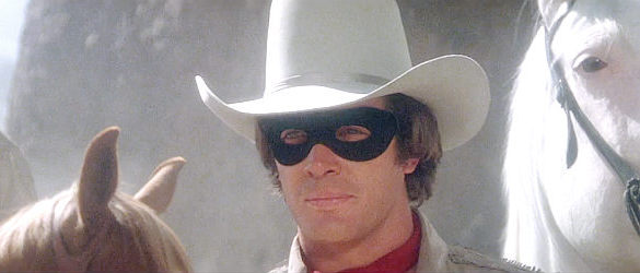 Klinton Spilsbury as The Lone Ranger, with a death to avenge and a president to save in The Legend of the Lone Ranger (1981)