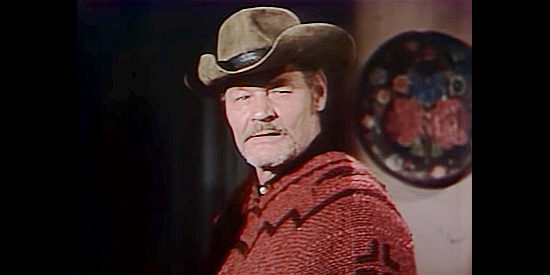 Leo Gordon as Higgins, the right-hand man for the bandit El Grande in The Trackers (1971)
