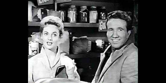 Marty Robbins wasting no time making the move on Clementine (Mary Ellen Kay) in Buffalo Gun (1961)