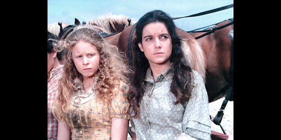 Natalie May and Dominique Dunne as kidnapped sisters Heather and Sissy Travern in Shadow Riders (1982)