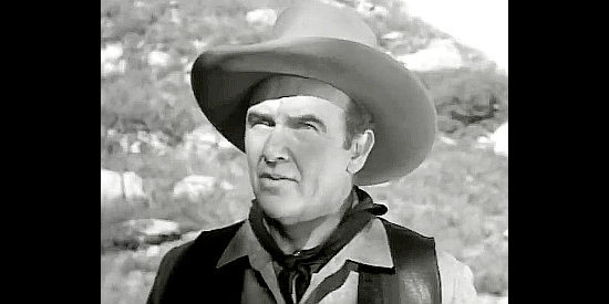 Preston Foster as Tom Denton after rescuing younger brother Matt from a hangman's noose in Three Desperate Men (1951)