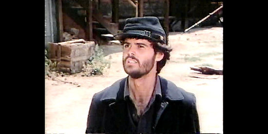 Donny Osmond as Frank Isaacs, standing up to his father, Col. Isaacs in The Wild Women of Chastity Gap (1983)