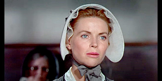 Dorothy McGuire as Eliza Birdwell, explaining the Quakers' view on the Civil War in Friendly Persuasion (1956)