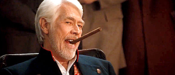 James Coburn as Commodore Duvall, host of the all-star poker tournament in Maverick (1994)