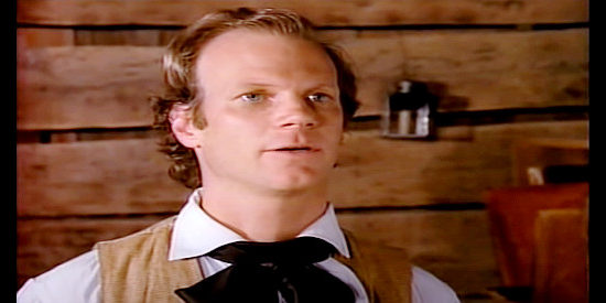 James Stephen as Stephen Austin, explaining the state of affairs in Texas to Sam Houston in Gone to Texas (1986)