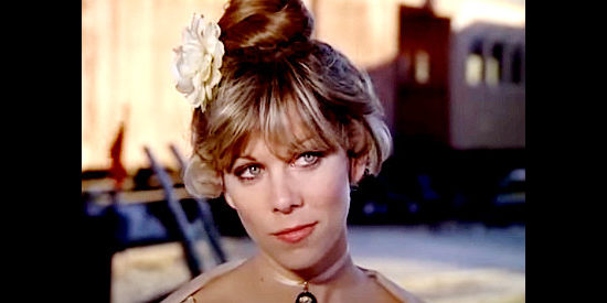 Jo Ann Harris as Carmelita, sister of Dr. Loveless II, finding herself smitten with Jim West in The Wild, Wild West Revisited (1979)