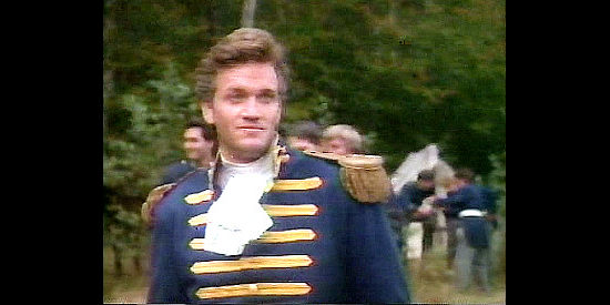 Matt Salinger at Gen. Andrew Jackson, escaping a difficult escape route ahead in Davy Crockett, Rainbow in the Thunder (1988)