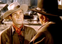 Randolph Scott as Chris Danning with Edgar Buchanan as Sheriff O'Hea in Coroner Creek (1948)