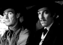 Randolph Scott as Wyatt Earp with Cesar Romero as 'Doc' Halliday in Frontier Marshal (1939)