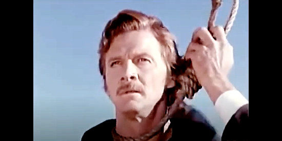 Steve Forrest as James Devlin, feeling the touch of the hangman's noose in The Hanged Man (1974)