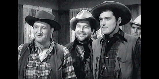 The Keegan brothers, Joe Sawyer as Hoy, Gordon Jones as Happy and WIlliam Bishop as Larch in The Untamed Breed (1948)