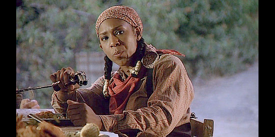 Dawnn Lewis as Stagecoach Mary, a leader of the second gang that takes in The Cherokee Kid in The Cherokee Kid (1996)