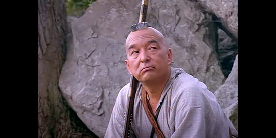Graham Greene as CHingachgook, offering words of wisdom to his adopted son in The Pathfinder (1996)