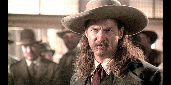 Jeff Bridges as Wild Bill Hickok, reacting to Jack McCall's pledge to kill him in Wild Bill (1995)
