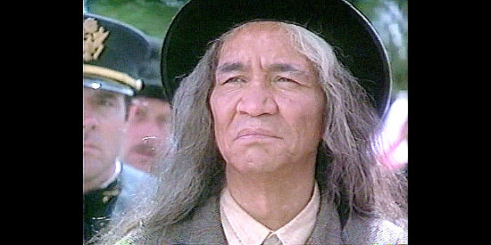 Jimmy Herman as the aging Geronimo, visiting Washington, D.C., to meet with Teddy Roosevelt in Geronimo (1993)