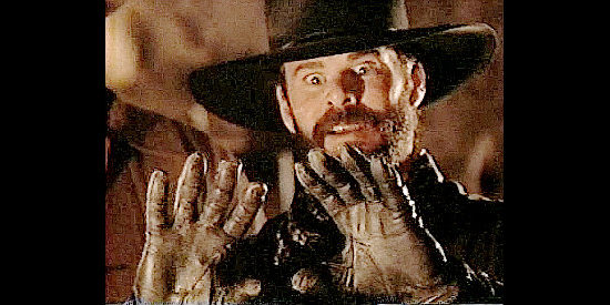 Lou Schwiebert as Tex, finally getting his hands on Hopalong's gloves in The Gunfighter (1999)