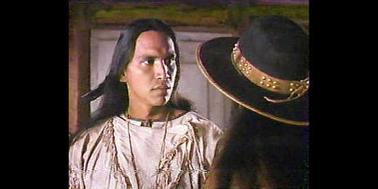Michael Greyeyes as Crazy Horse, confronted with the possibility of being locked up in Crazy Horse (1996)
