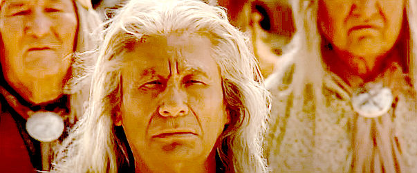 RIno Thunder as Old Nana, a Chiricahua Apache who prefers the reservation to war in Geronimo, An American Legend (1993)