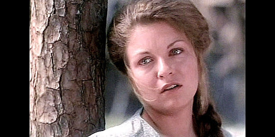 Sheryl Lee as Mary Ingles, wondering what happens next after arriving at the Shawnee camp in Follow the River (1995)