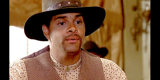 Sinbad as Isaiah Turner, trying a bank robbery for a first time in The Cherokee Kid (1996)