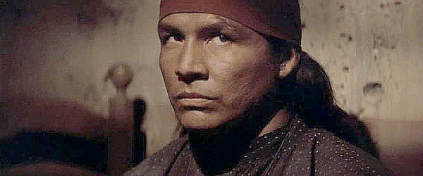 Steve Reevis as Chato, an Apache cavalry scout threatened by scalphunters in Geronimo, An American Legend (1993)