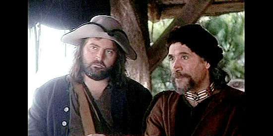 Tony Amendola (right) at LaPlante with his French trading partner at the Shawnee village in Follow the River (1995)