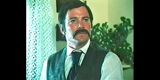 William Shatner as John Sergeant, announcing his purchase of land in Nebraska in Pioneer Woman (1973)