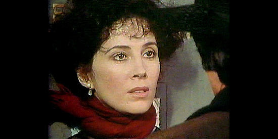 Barbara Parkins as Jane Adams, unsettled by the community's lack of caring over the death of her friend in Law of the Land (1976)