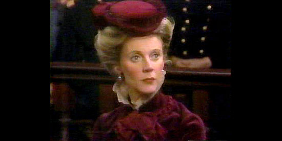 Blythe Danner as Mrs. Custer, watching her husband's trial in The Court Martial of George Armstrong Custer (1977)