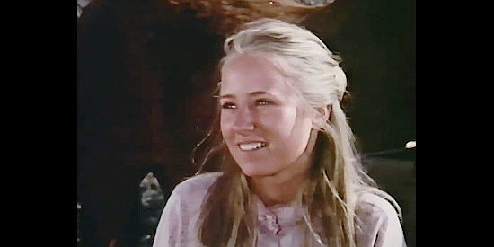 CIndy Eilbacher as Mary Graves, awkwardly fielding a marriage proposal from Charlie Stanton in Donner Pass, The Road to Survival (1978)