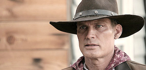 Casper Van Dien as Abel Cruz, the cowboy looking for a fresh start as an Arizona land owner in A Tale of Two Guns (2022)