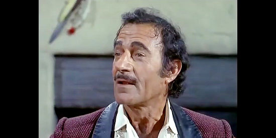Gilbert Roland as Don Domingo Montoya, offering to sell his newly inherited property to the High Chaparral in New Lion of Sonora (1971)