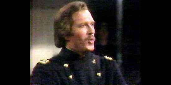 Ken Howard as prosecuting attorney Maj. Gardner, grilling a witness in The Court Martial of George Armstrong Custer (1977)