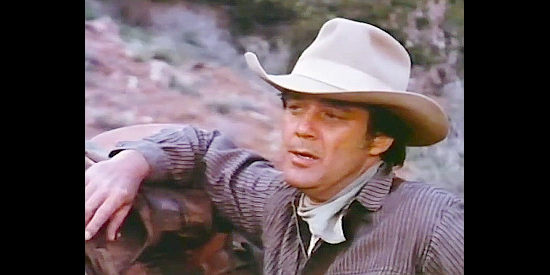 Michael Callan as WIlliam Eddy, a friend of James Reed who tries to walk out of the mountains on snow shoes in Donner Pass, The Road to Survival (1978)