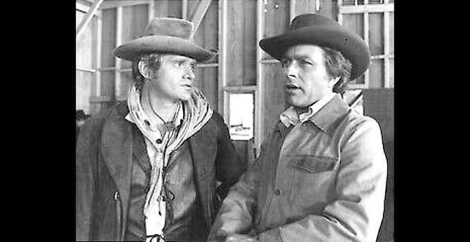 Bo Hopkins as George Dunning and Bill Bixby as Sam Lowell in The Invasion of Johnson County (1976)